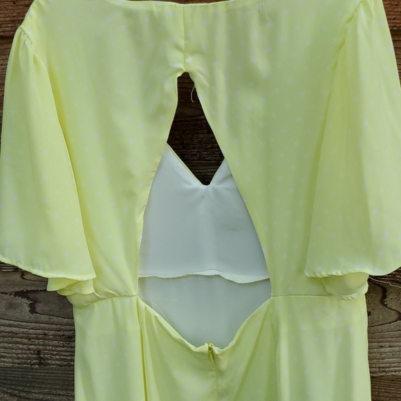 Leith Flutter yellow polka dot dress 1X chiffon - Picture 6 of 6